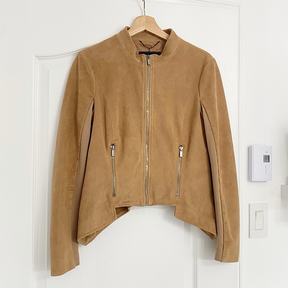 BCBGMAXARIA | Tan suede soft jacket - Picture 1 of 7